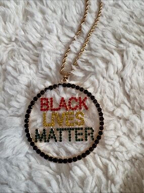 Black Lives Matter Multicolor Crystal Pendant Necklace